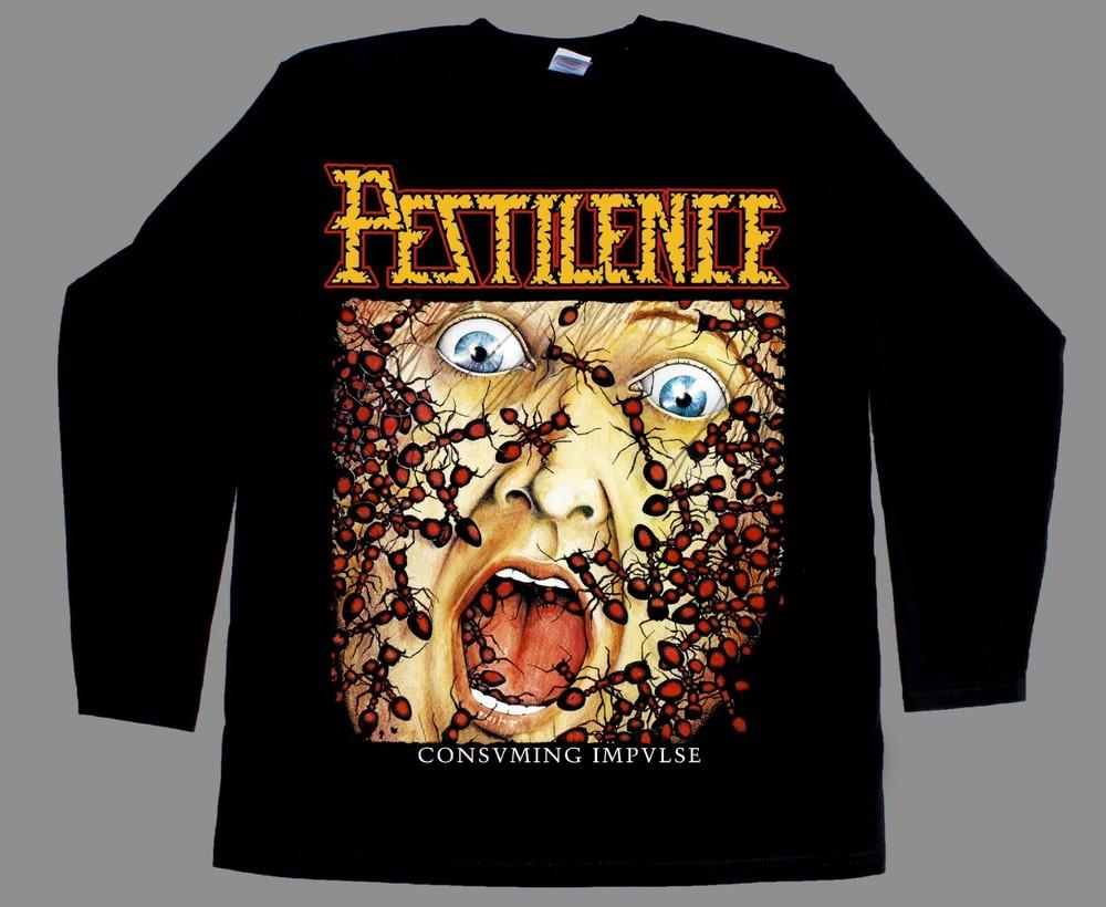 Pestilence consuming impulse new black shortlong sleeve tshirt M