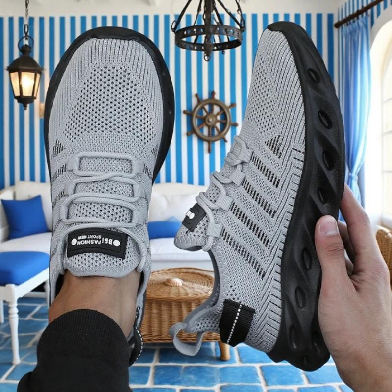 Men'S Trendy Sneakers Lightweight Running Trainers Shock Absorbing Basketball Shoes New Arrival Breathable Mesh Chic Sneakers
