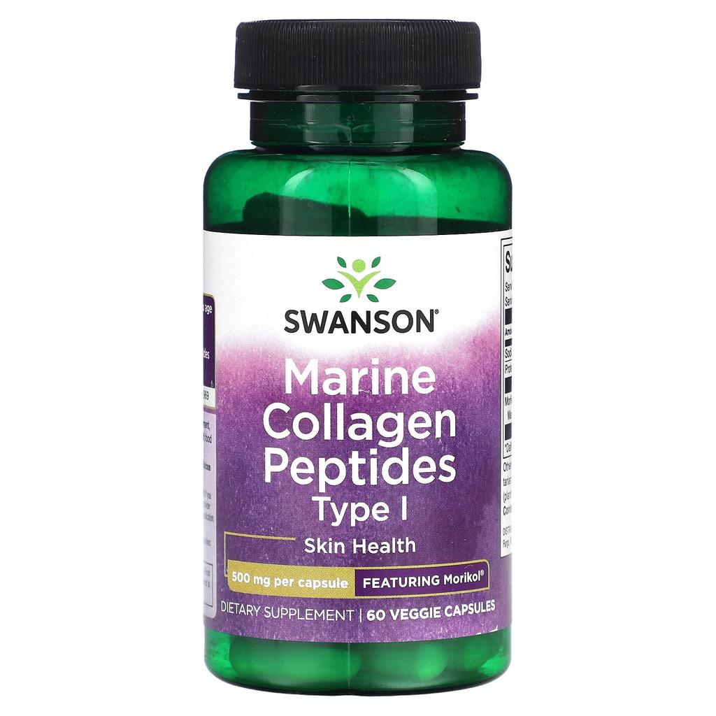 Marine Collagen Peptides Type 1, 500Mg, 60 Veggie Caps