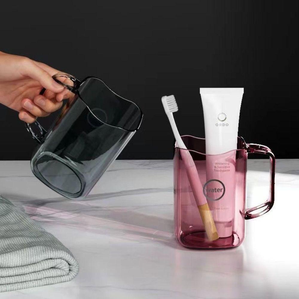 

Transparent Toothbrush Holder Plastic Tumblers Portable Mouthwash Cup Household серый