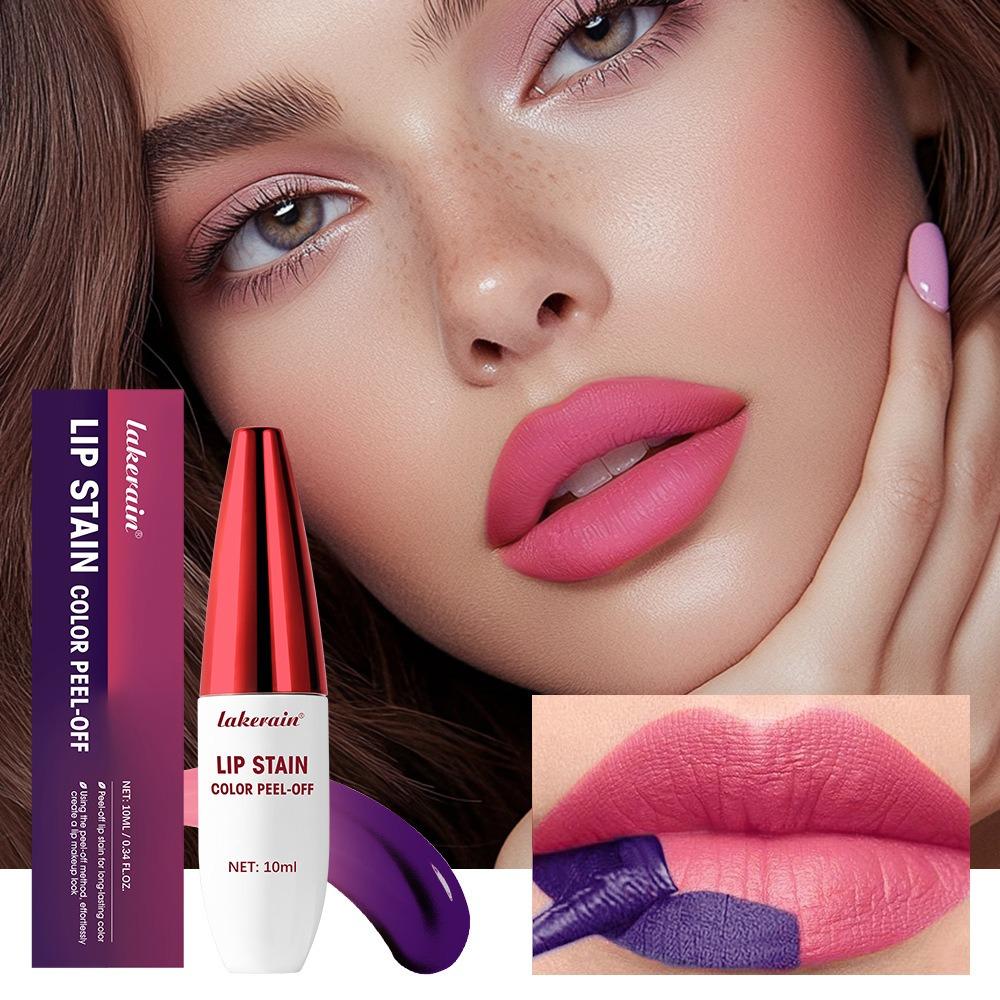 Matowy Peel Off Rose Pink LipGloss Kontur Kontur Tatuaż Szminka do ust Wodoodporny Odporny na odrywanie Naturalny odcień ust