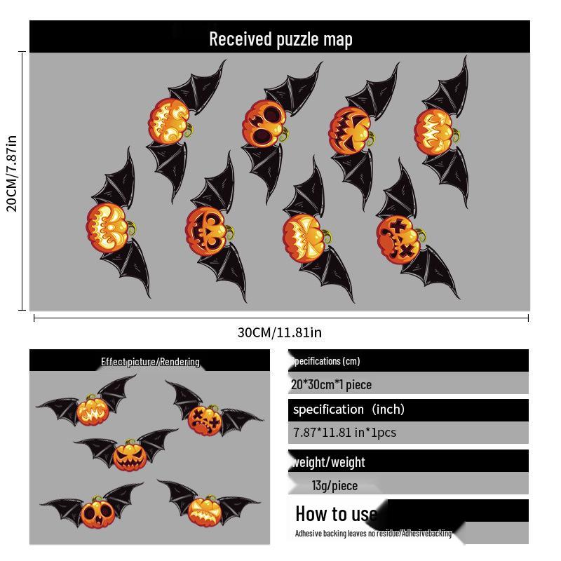 2025 Halloween Pumpkin & Witch Static Cling Wall & Window Stickers