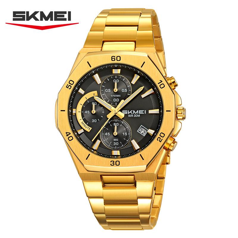 Skmei Men Watch Business Militray Wristwatch 6-Hand Chronograph Quartz Casual Fashion Luxury Relogio Masculino