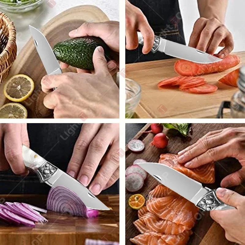 WXCOO Kitchen Slicing Knife Portable Folding Pocket Knives Utility Meat Cleaver Ultra Kitchen Accessories Fruit Cutting Tool