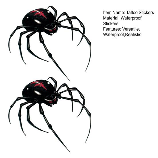 3D Spider Temporary Tattoo Stickers Waterproof Body Art for Neck Arm Back Realistic Spider Tattoo Stickers for Halloween Parties