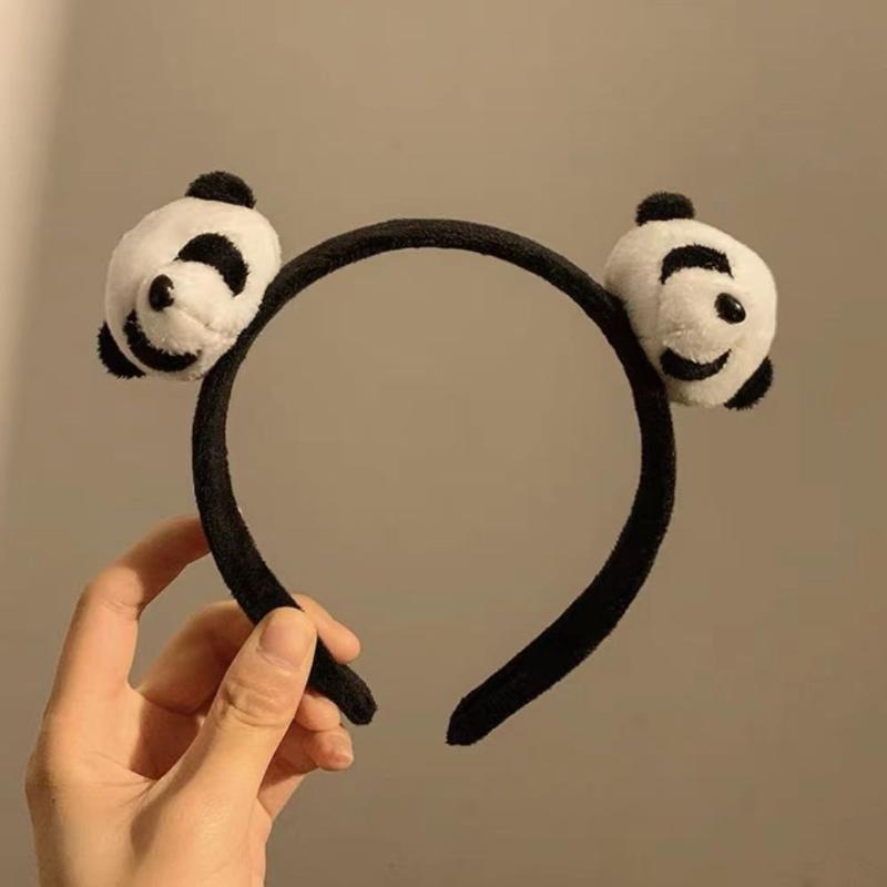 Cute Cartoon Panda Plush Headband For Women'S Face Washing Amusement Park Funny And Creative Headband For Zoo Hair Accessories