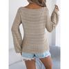 GMXIA Early Autumn One-neck, Cut-out Long-sleeved Knitted Sweater, Casual and Loose Outerwear for Women
