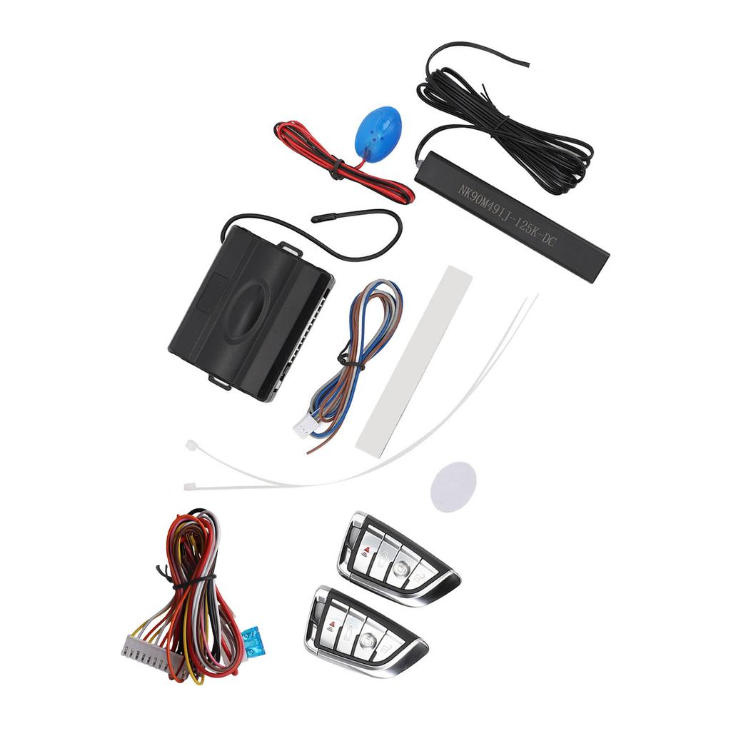 Car Security Alarm System, 12V Car Alarm Security System Keyless Entry With Remote Controls, Passive Anti-Theft Keyless Entry System