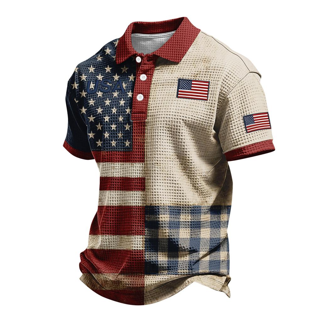 Men's Single Breasted Button Down Short Sleeved Casual And Comfortable Top