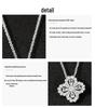 925 Sterling Silver Four-Leaf Clover Diamond Necklace - Women's Luxury Fashion