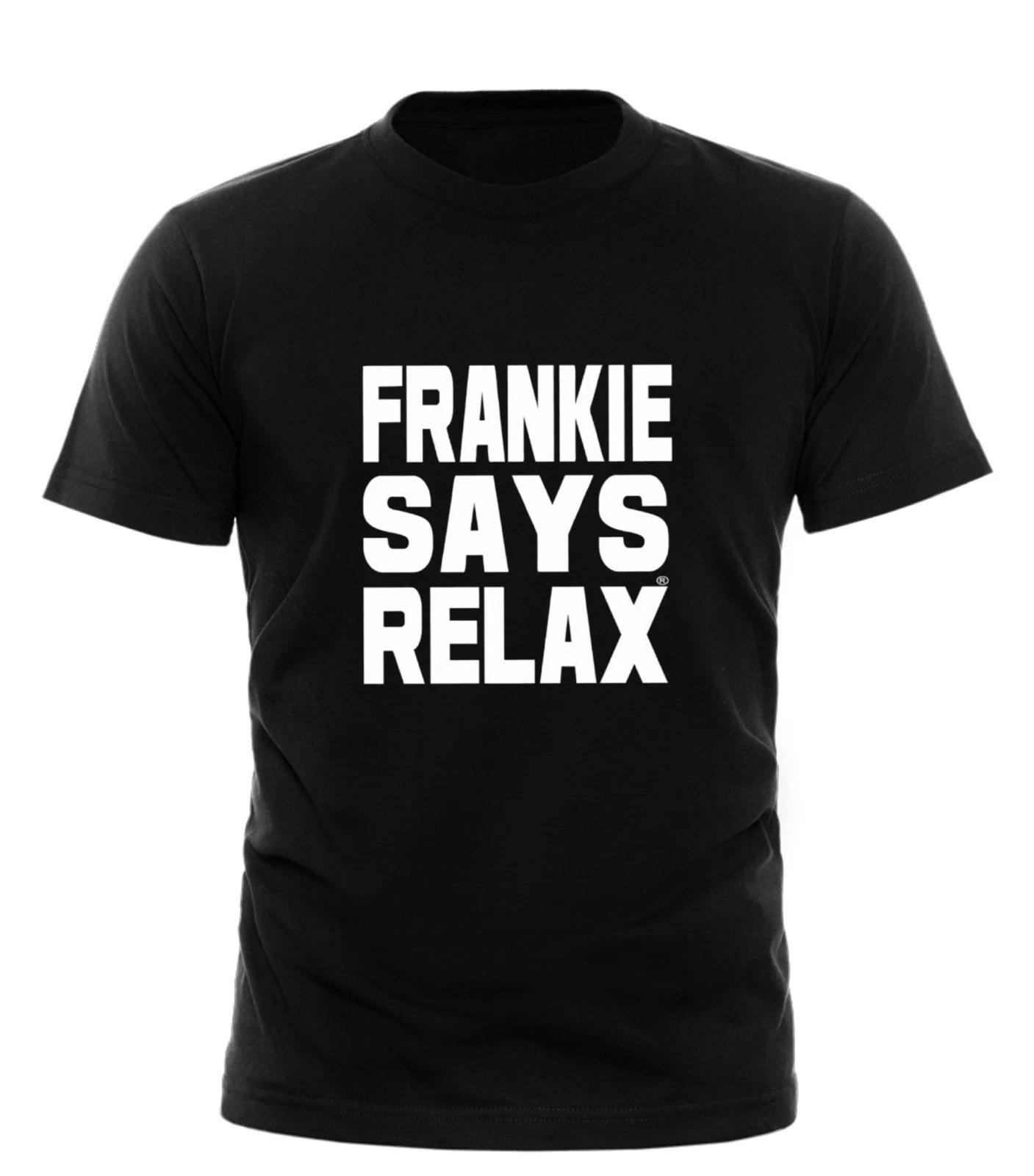Frankie Says Relax Однотонная белая - Мужская забавная футболка-новинка черная всех размеров 4XL