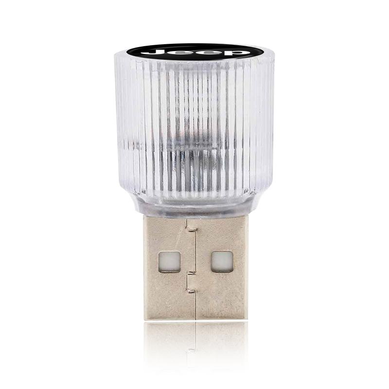 1 Stück USB Auto LED Licht Auto Innenraum Atmosphärenlicht Auto Emblem Styling Für Jeep Renegade Wrangler JK JL Grand Cherokee Compass Patriot