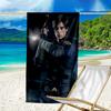 proof beach towel with a Resident Evil Leon S. Kennedy1 pattern - soft,absorbent,quick-drying,machine washable - perfect for swimming,camping,bathing