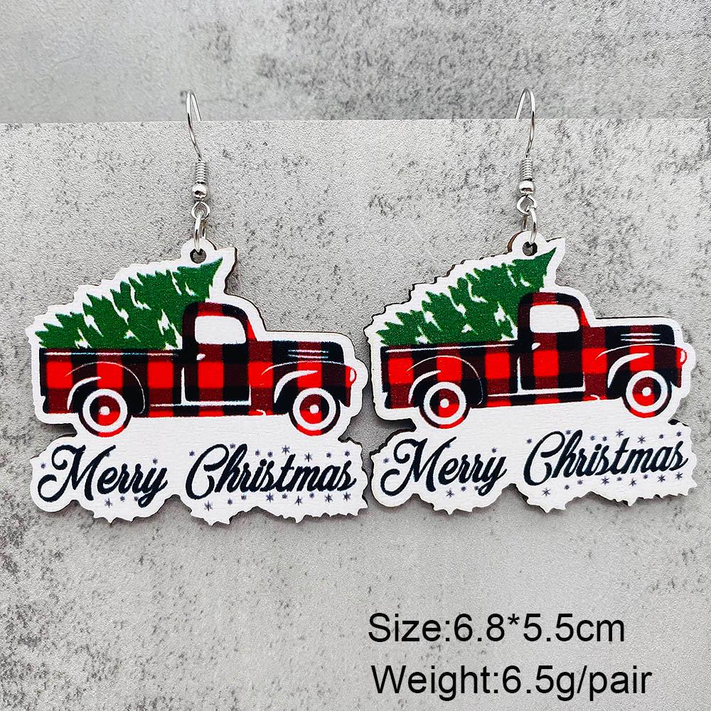 

Wooden Christmas Earrings – Santa, Red Car, Gnome & Reindeer Designs Wooden Earrings