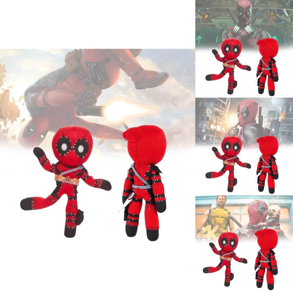 Adorable Deadpool Wolverine Plush Toys Featuring Vibrant Red Colors And Soft Pp Cotton Filling Perfect For Collectors And Kids
