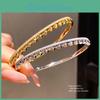 Copper Zirconia Double Layer Bracelet With Gold Plating For Fashion Women