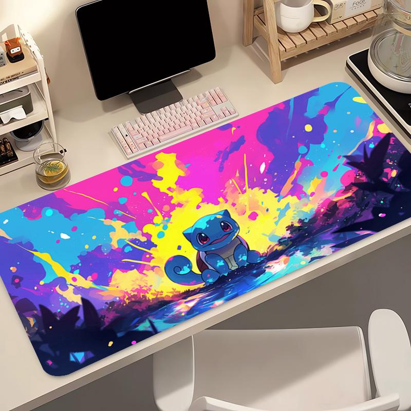 Natural Rubber Mouse Pad Pokemon Squirtle Gaming Dywan Gamer Keyboard Pad Extended Desk Mat Table Carpet Mousepad For Computer