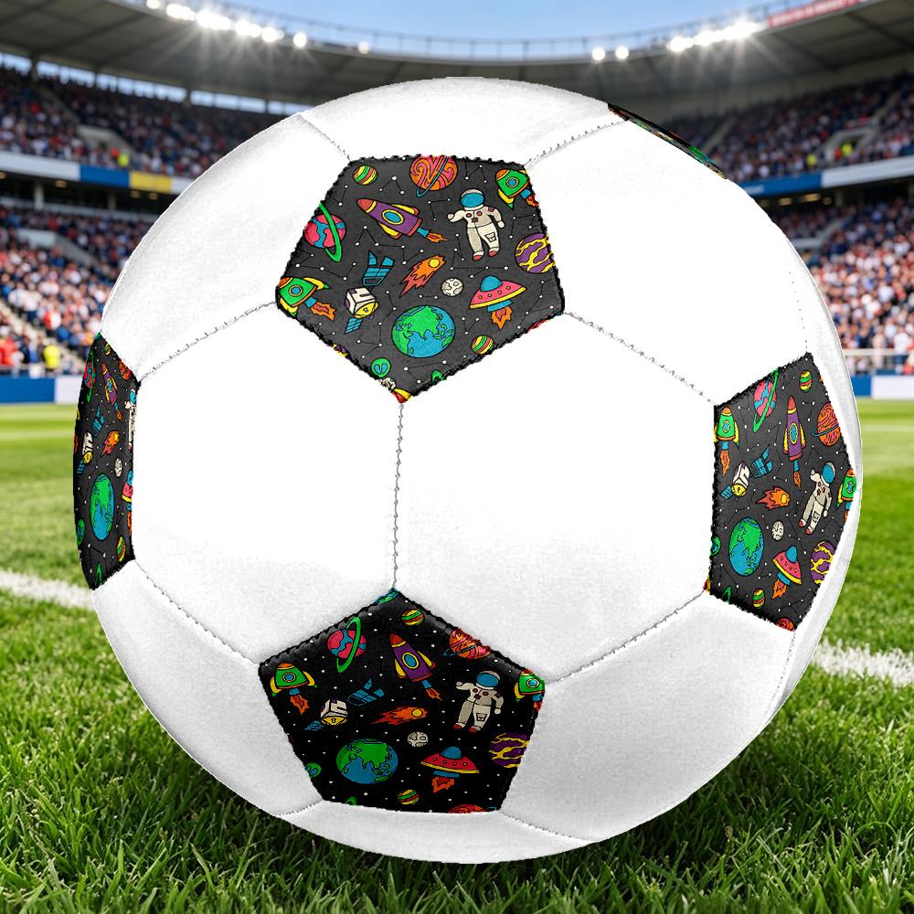 1PC Space Adventure Soccer Ball Size 5 Football Machine Sewn Indoor/Outdoor Universal Football W75