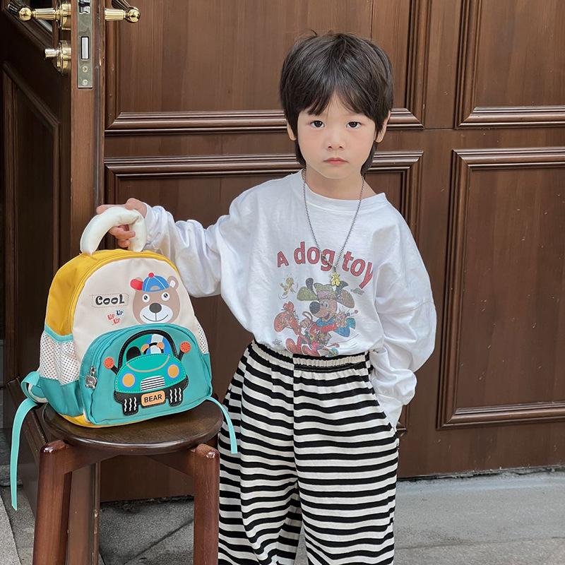 Kindergarten Primary School Students Schoolbag Cartoon Cute Car Baby Backpack Foreign Style Printing Children'S Backpack