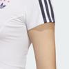 Adidas Originals Crop Jersey T-Shirt Color Block Striped Letter Print Sports Short Sleeve T-Shirt Women Tops White JD1130
