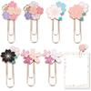 7 PCS Paper Clips Metal Paperclip Large Size Paper Clip Cute Bookmark Colorful Office Supplies Present for Teacher & Students, Bookmark Clamp Desk Acc