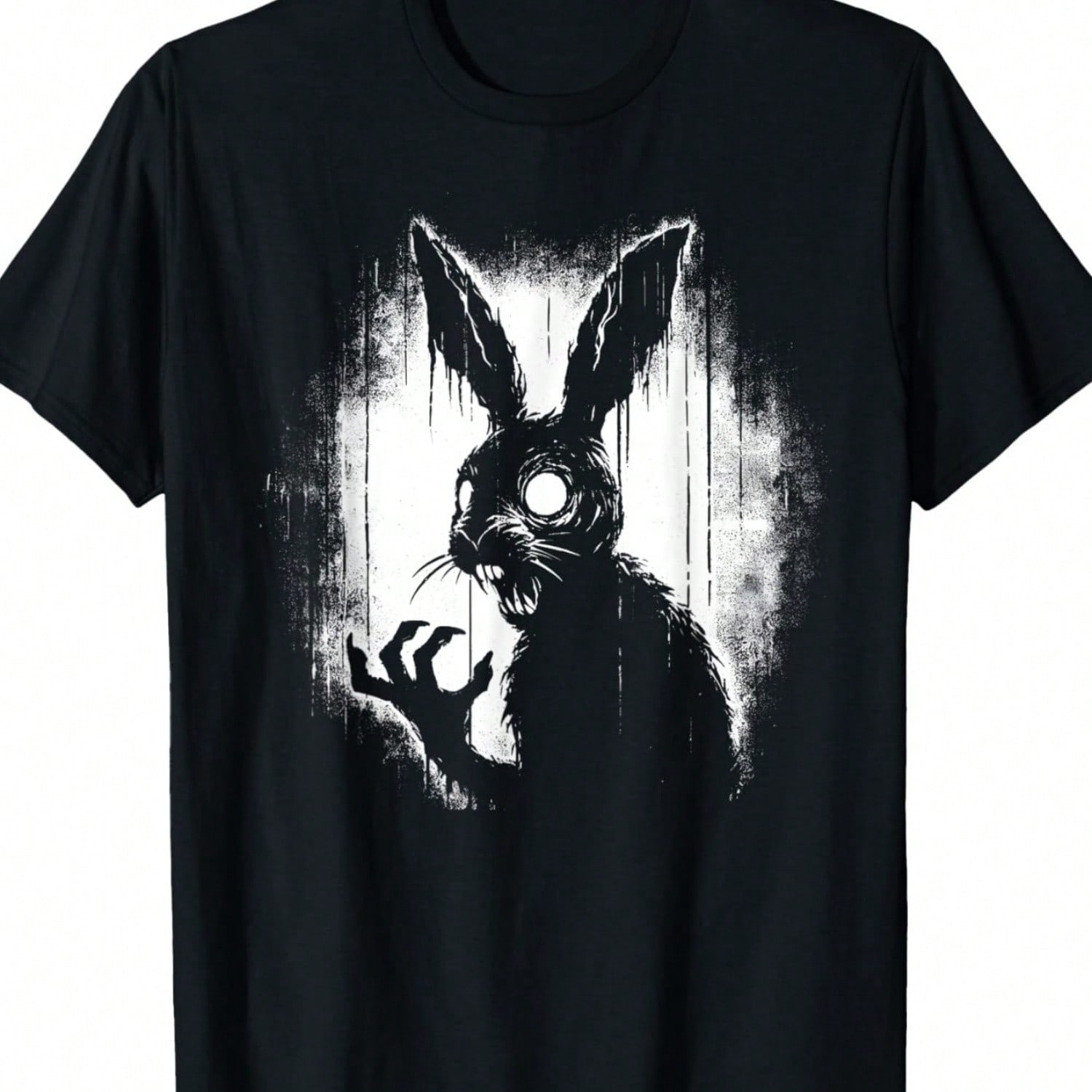 Creepy Goth Rabbit, Horror Bunny, Weirdcore Rabbit T-Shirt 100%Cotton, PLUS SIZE, L-5XL S разноцветный