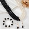 European and American Retro Splicing Multi-layer Imitation Pearl Necklace Bracelet Earring Set Women's French