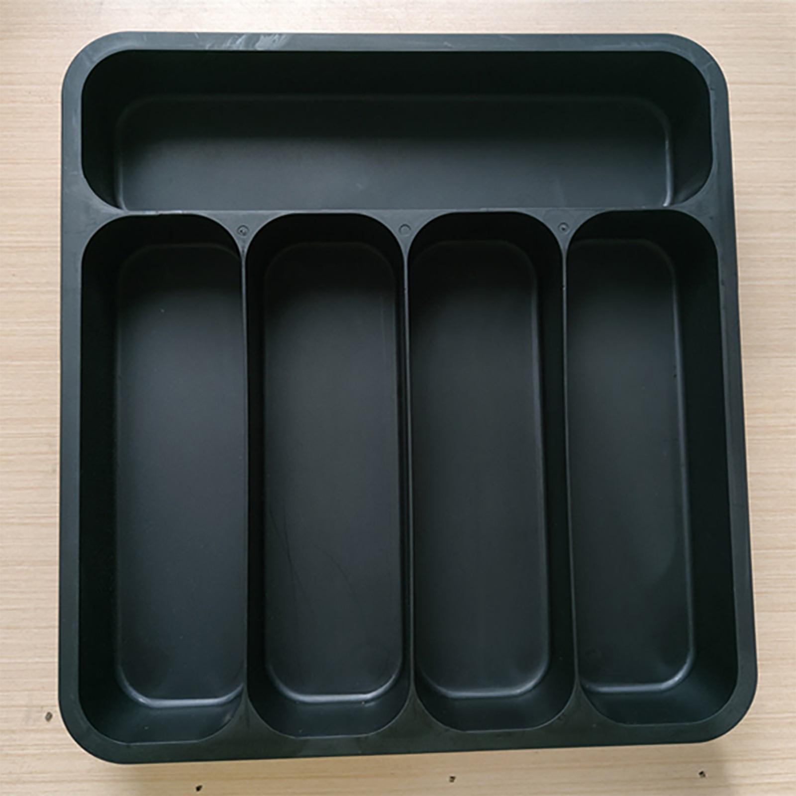 Five Compartments Kitchen Drawer Type Organizer Tableware Organizer Compartments Organizer Knife, Fork And Chopsticks Organizer Retractable Type One Size чёрный