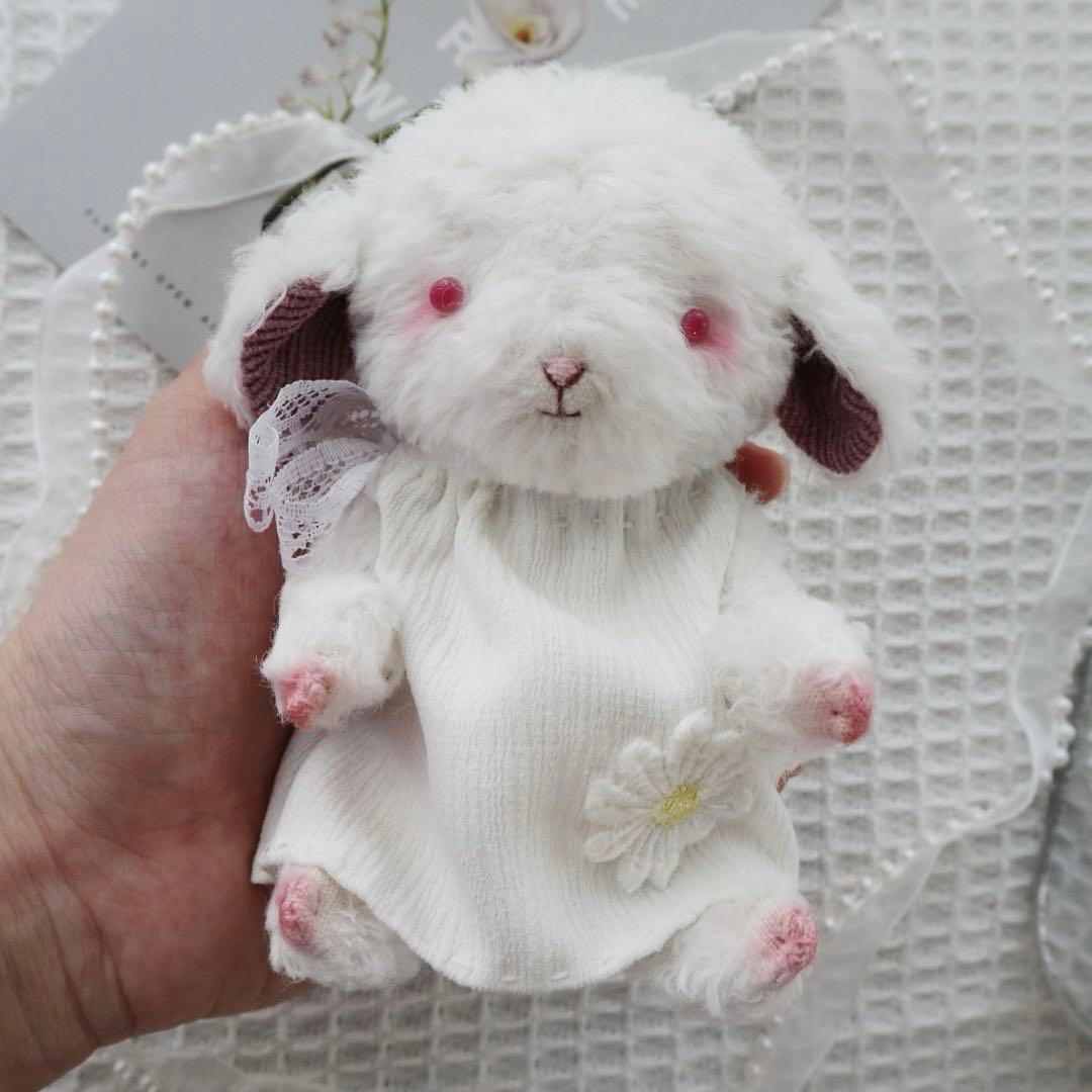 

[Б/У] Круглая белая плюшевая игрушка овечка, мишка тедди, зарубежный художник, овечка ручной работы