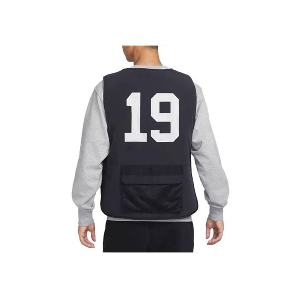Nike Chaleco con Cremallera Estampado de Logotipo Color Sólido Hombre Chalecos Negro DV9494-010