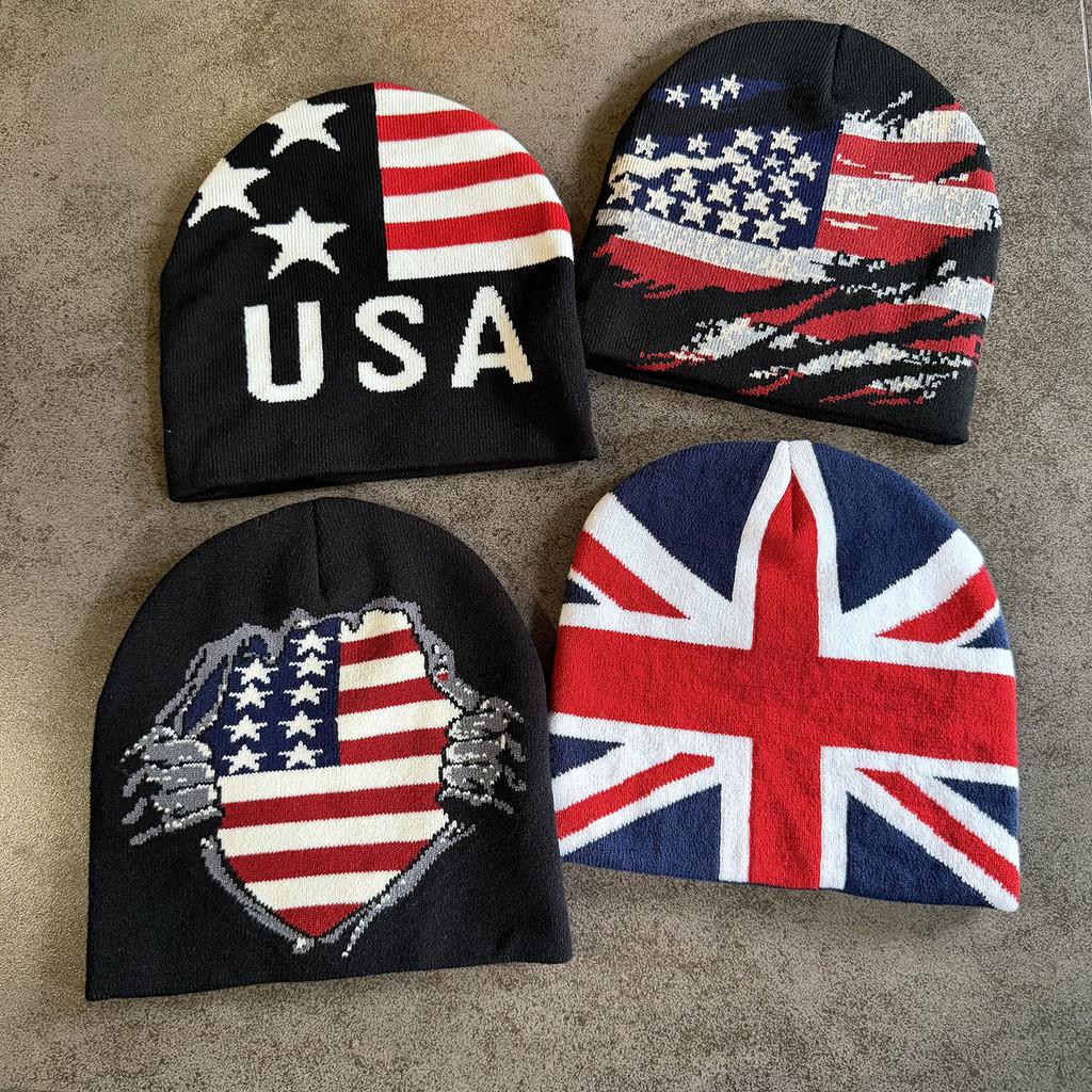 USA Flagge Strickmütze mit Wärme für Winter Outdoor Schneesport Männer Frauen