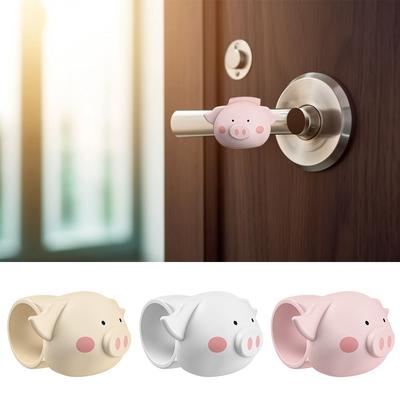 3Pcs Silicone Door Stopper Cartoon Punch-free Doorknob Bumper Pad Silent Anti-Shock Door Handle Anti-collision Ring for Bedroom