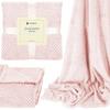 Couverture - SPRINGOS - 200x220 Cm - Douce - Rose - Polyester Avec Texture