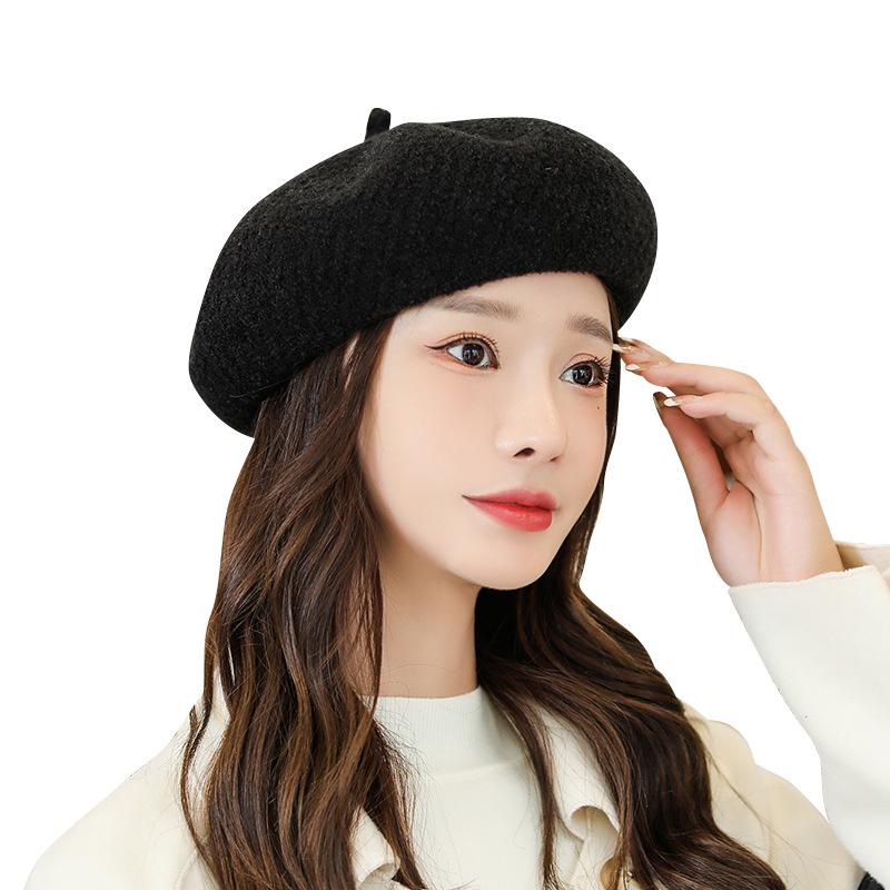 Autumn and Winter Women's Beret Solid Color Hat Outdoor Travel Japanese Painter Hat Fashion Beret Hat
