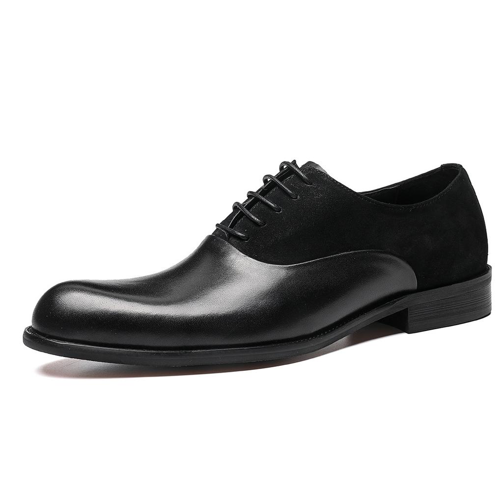 Business Leather Men's Leather Shoes Dress Foreign Trade Retro Leather Velvet Cowhide Oxford Shoes