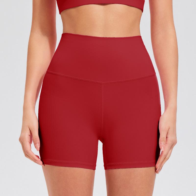 

Шорты для йоги и бега с высокой талией, формирующие фигуру, нюдовые, с эффектом лифтинга ягодиц для женщин S