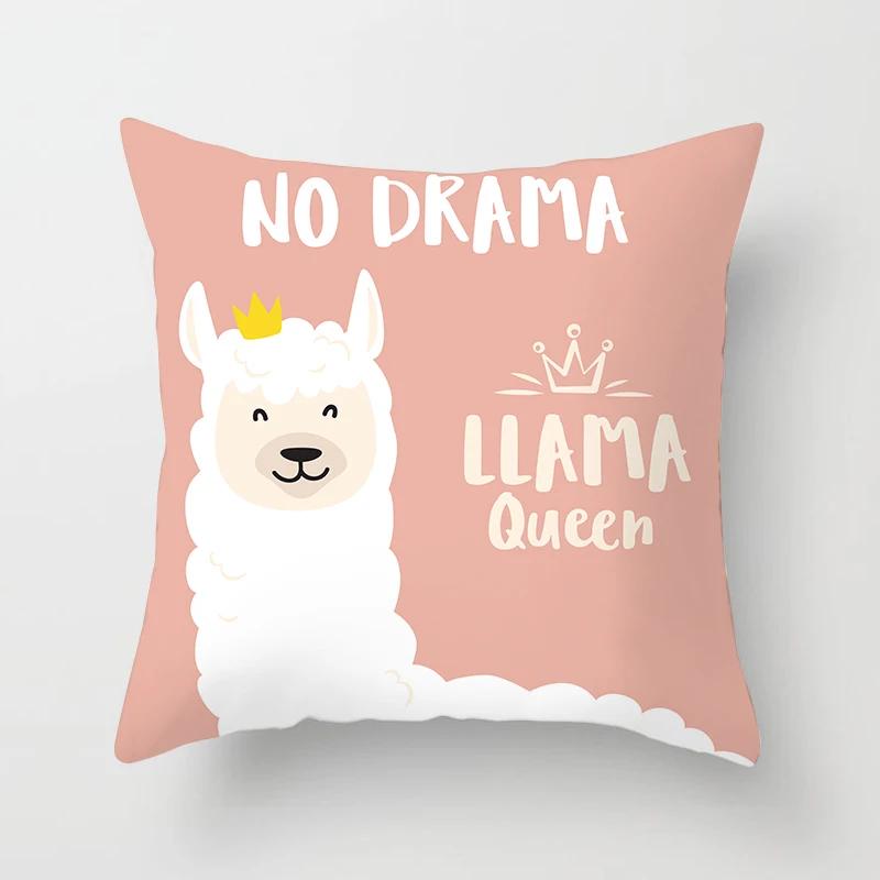 Cartoon Alpaka Dekokissenbezug Kreativer Druck Polyester Kissenbezug Kawaii Raumdeko Körperkissen Anime
