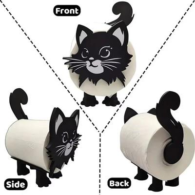 Schwarze Katze Katzen Toilettenpapierhalter Lustiger Toilettenpapier-Organizer Rollenhalter für Taschentücher Taschentuchaufbewahrung
