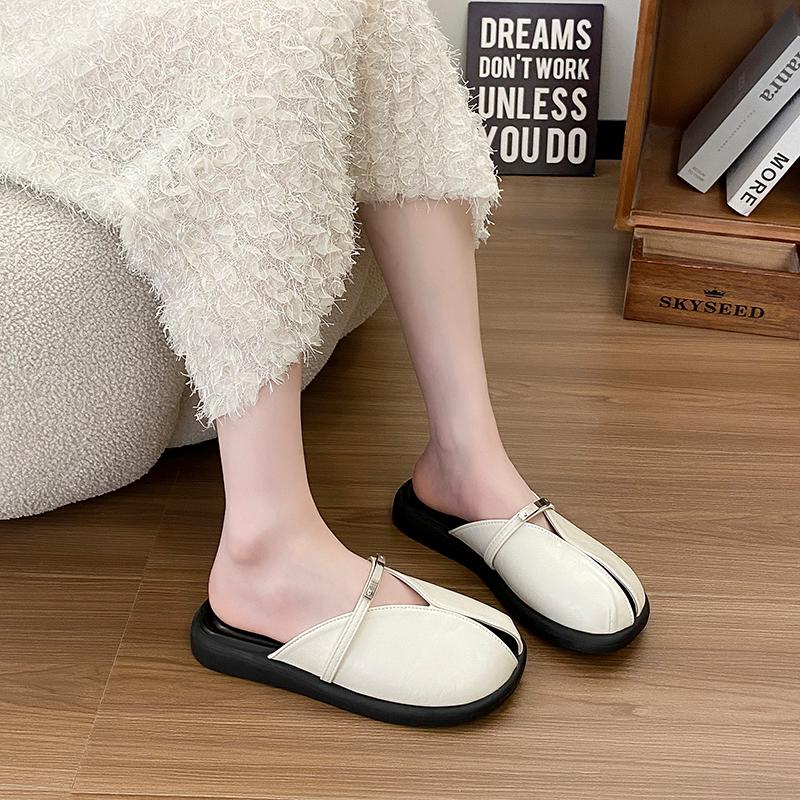 Fashion Beach Shoes Slippers Women Summer Slides Loafers PU Fashion Square Toe Sabot Luxury Scandals Slippers Casual Beach Shoes PU Slid