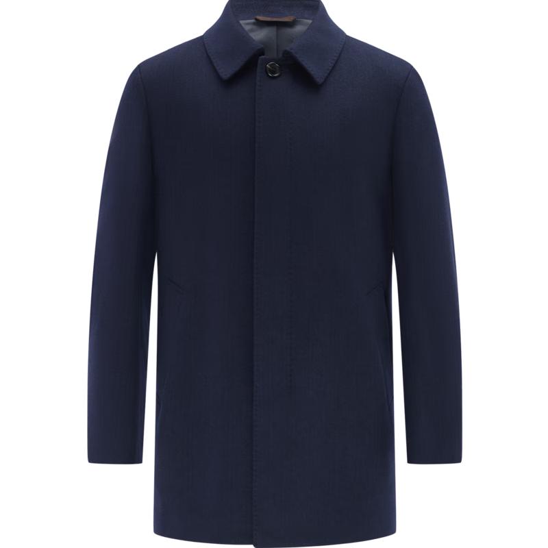 EMZ Erdos Men's Wool & Cashmere Blend Mid-Length Lapel Coat