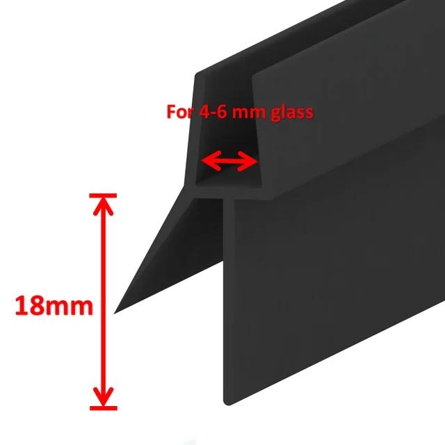 

New Shower Door Seal Bath Screen Shower Strip Seal Or Screens Doors 4-6mm Glass Seals Gaps Home Improvement For 4-6mm glass&4pcs 50cm