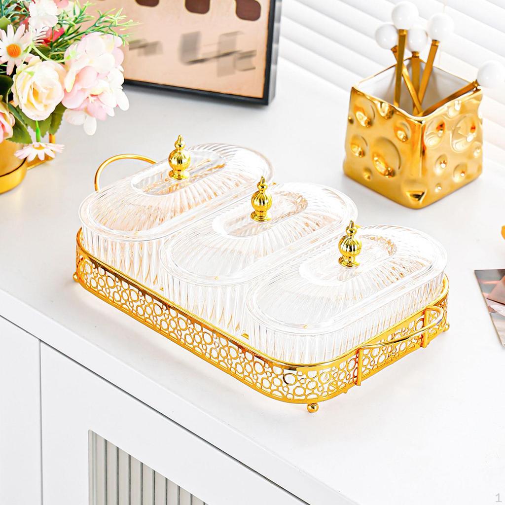 Dessert Dividing Plate Dried Fruit Dish Snacks Serving Platter Snack Bowls for