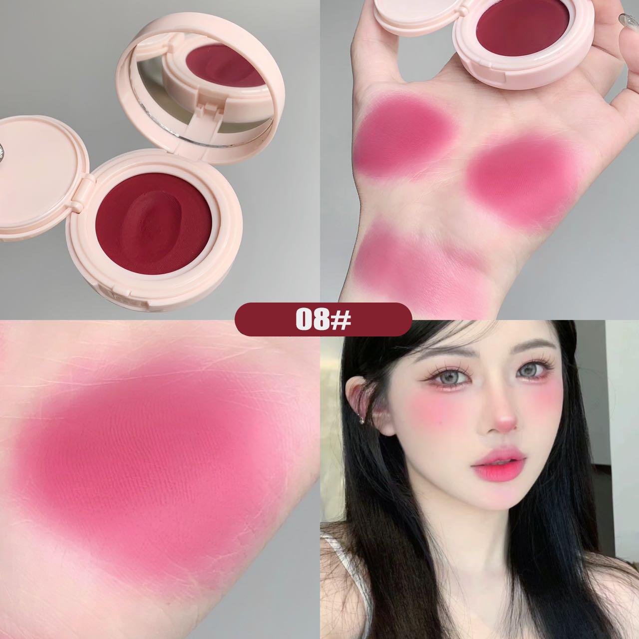 

Girl s Pink Face Blush Mud Mousse Blush Palette Rose Cherry Cheek Tint Румяна с пышным макияжем Матовые персиковые румяна Контурные тени