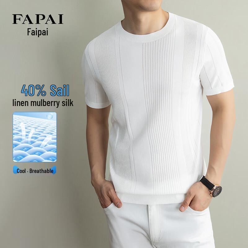 

FAPAI Men s Summer Tencel Silk Blend Short Sleeve Tee 3XL