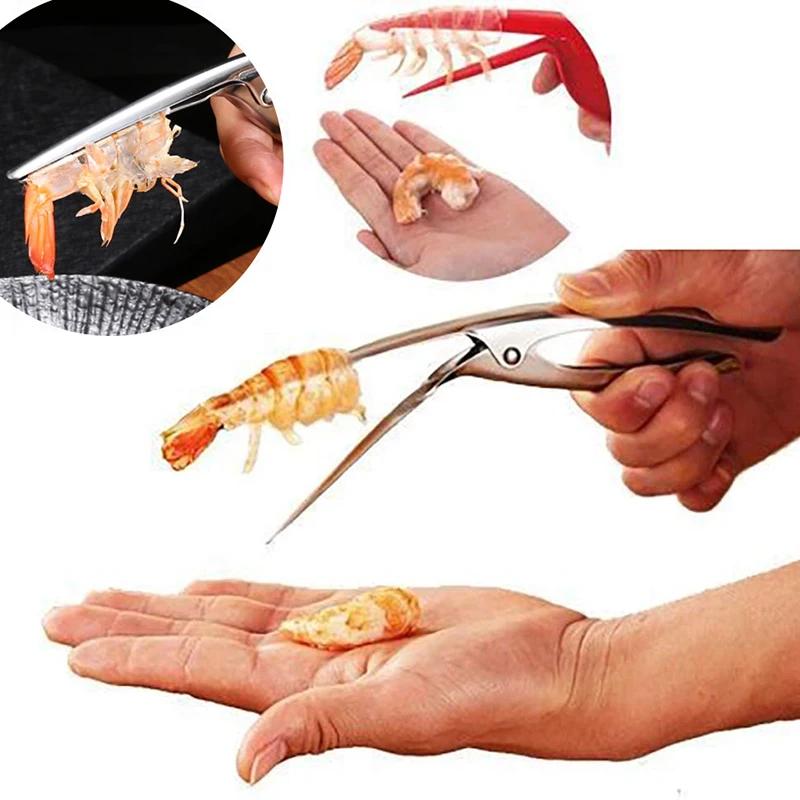 1 ud. Pelador de gambas Acero Inoxidable Device Desvenador de gambas Pelar Dispositivo Creativo Cocina Cocinar Herramientas para Mariscos Gadgets de Cocina Camarones