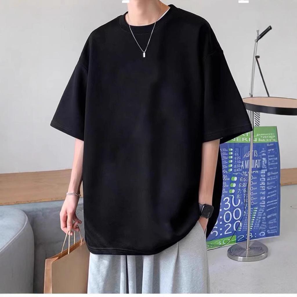 Summer Cotton Short-Sleeved T-Shirt Men'S Loose Fashion Trendy Top Daily Versatile Crew Neck T-Shirt