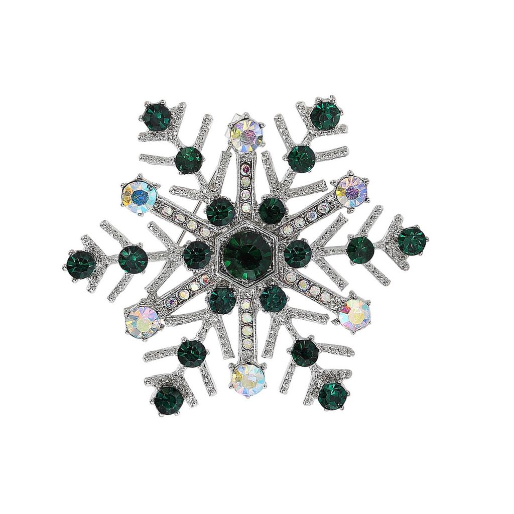Stylish Snowflake Crystal Brooch Lightweight Alloy Lapel Pin Secure Fastening Design For Office Outfit Decoration