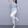 Summer 2025 Fashionable Cotton-Linen Set for Women – Petite, Youthful Style