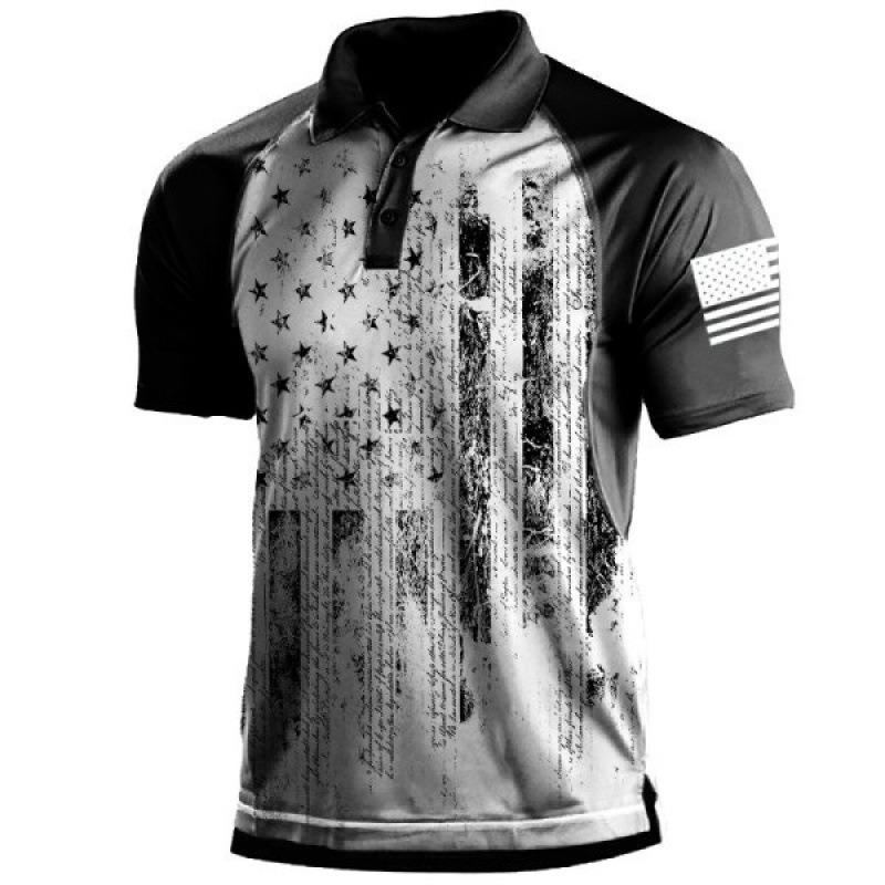 Practical short-sleeve polo shirt with arm pocket, comfortable and versatile for daily use.