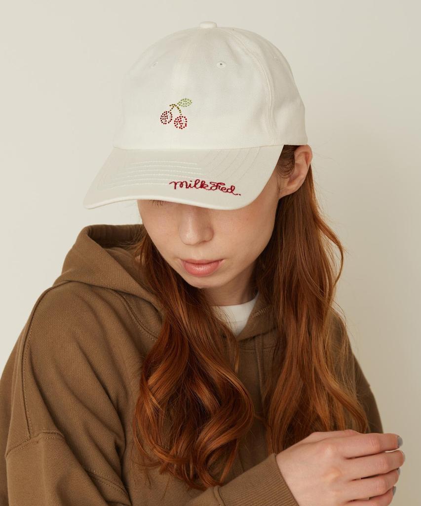 Rhinestone Cherry Cap Off White One Size 103251051004